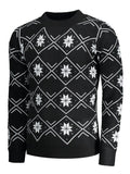 Trendy Mock Neck Snowflake Patterned Sweater