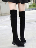Gorgeous Tie Back Low Heel Thigh High Boots