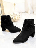 Stunning Pointed Toe Criss Cross Ankle Boots