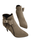 Trendy Stiletto Heel Bow Ankle Boots