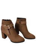 Trendy Buckle Strap Side Zipper Ankle Boots 