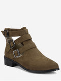 Trendy Ankle Hollow Out Buckle Strap Boots