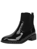 Fashion Low Heel Rivets Splicing Ankle Boots