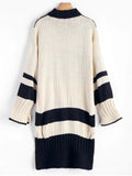Trendy Striped Contrast Sweater Dress