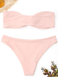 Trendy Knot Bandeau Bikini Set