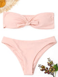 Trendy Knot Bandeau Bikini Set