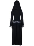 Stunning Panel Lace Up Hooded Dress