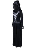 Stunning Panel Lace Up Hooded Dress