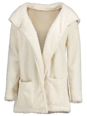 Fashion Open Front Hooded Cardigan
