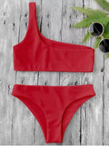 Fashion One Shoulder Bikini Set