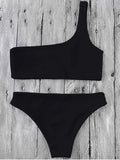 Fashion One Shoulder Bikini Set