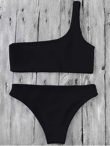 Fashion One Shoulder Bikini Set