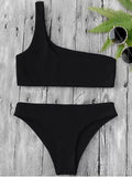 Fashion One Shoulder Bikini Set