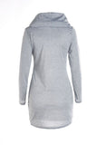 Graceful  Hooded Long Sleeve Bodycon Solid Color Women's Dress