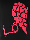 Lovely Heart Printed Matching Couple Short Sleeve T-shirt