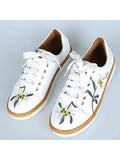 Marvelous Leather Floral Embroidered Sneakers