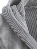Trendy Hooded Buttoned Longline Sweater