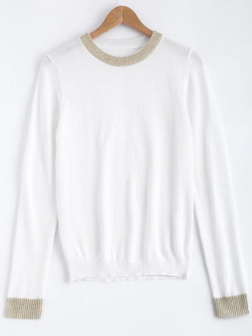 Fashionable Patchwork Stretchy Sweater