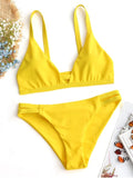 Sexy Ladder Cut Cami Ruched Bikini