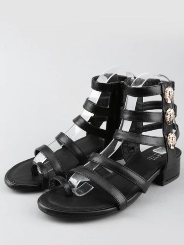 New Heel Gladiator Strappy Thong Sandals