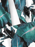 Leaf Backless Spaghetti Straps Swimsuit