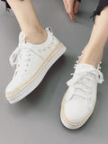 Attractive  Lace Up Sewing Platform Sneakers