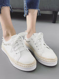 Attractive  Lace Up Sewing Platform Sneakers