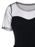Impressive Waist Mesh Overlay Dress