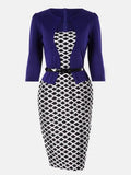 Delicate Stitching Seven Sleeves Business Slim Pencil Dress