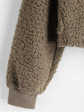 Warm Soft Drop Shoulder Fluffy Boxy Hoodie 