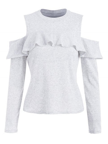 Glamorous Ribbed Cold Shoulder Knitwear