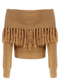 Luxurious Shoulder Tassels Chunky Sweater