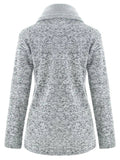 Neck Zip Up Tunic Knit Cardigan