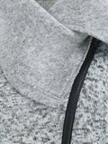 Neck Zip Up Tunic Knit Cardigan