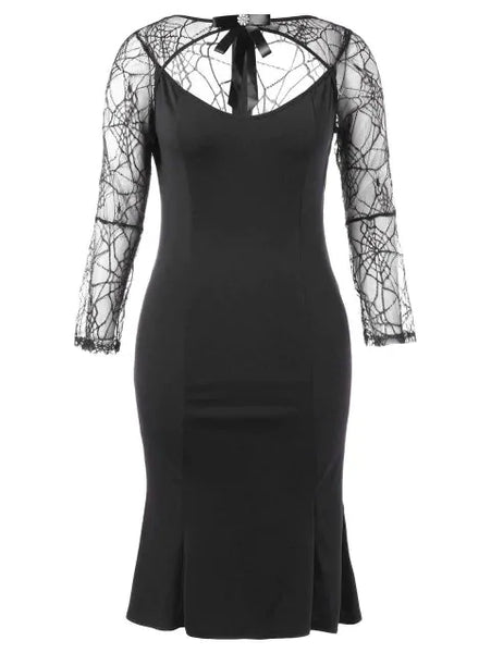 Glamorous Plus Size Spider Lace Cut Out Dress