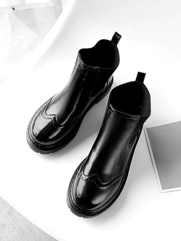 Vintage Color Platform Ankle Boots