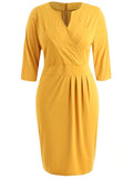 Plus Size Sheath V Neck Dress