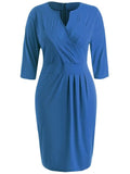 Plus Size Sheath V Neck Dress