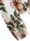 Romantic Sleeve Tie Waist Floral Blouse