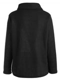 Romantic Hem Buttoned Turtleneck Sweater
