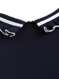 Graceful Plus Size Stripe Trim Trapezoid Dress