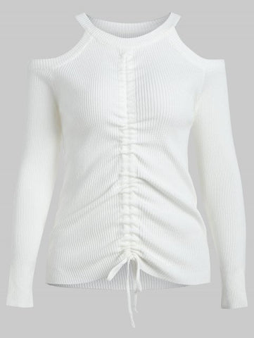 Modern Shoulder Ruched Sweater