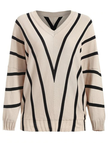 Stunning Sleeve Stripe Knitwear