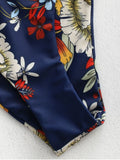 Blue Knot Floral Bandeau Bikini Set
