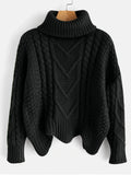 Loose Chunky Knit Turtleneck Sweater
