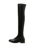 Fashion Flat PU Leather Thigh High Boots