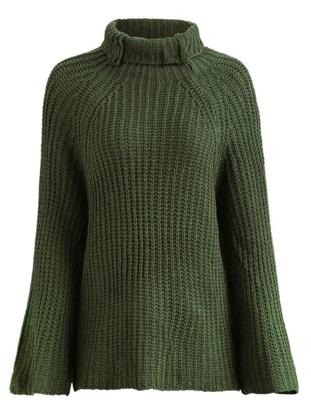 Elegant Sleeve Turtleneck Sweater
