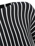 Sleeve Boat Neck Stripe Knitwear