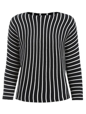 Sleeve Boat Neck Stripe Knitwear