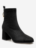 Chic Circle Decorative Chunky Heel Ankle Boots